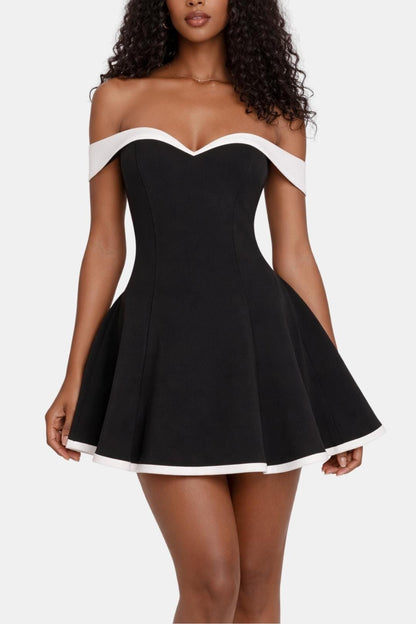 Zara women's mini dress featuring an off-shoulder neckline and a flared skirt, perfect for summer outings and casual events. 6