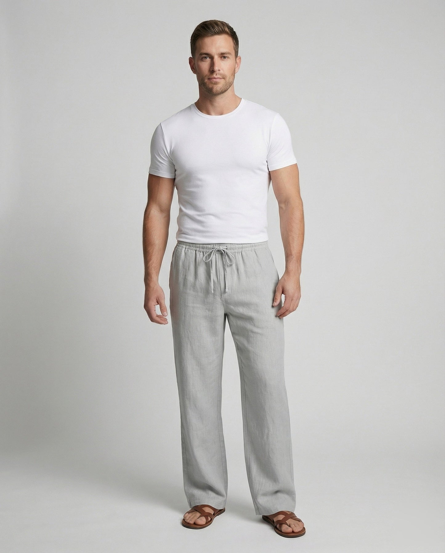 Zen Men's Lounge Pants with Elastic Drawstring Waistband and Side Pockets 1