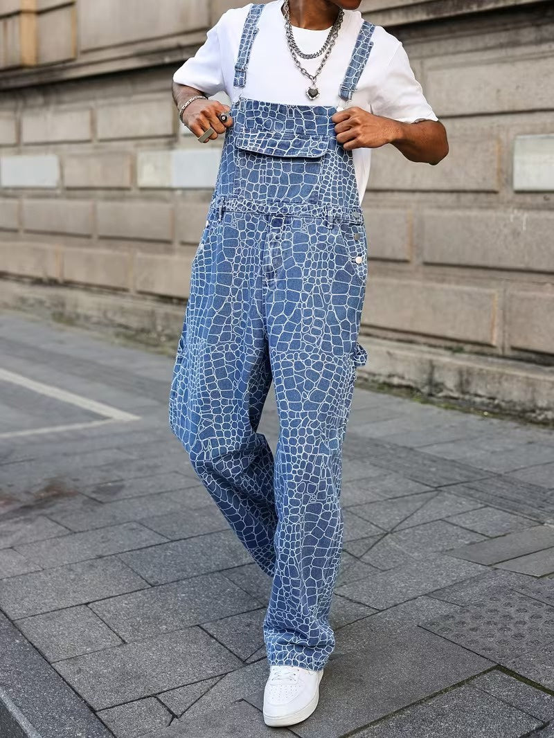 Men's Full-Length Overalls with Pockets