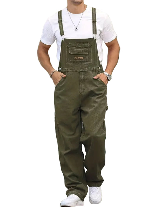 Men's Full-Length Wide-Leg Overalls