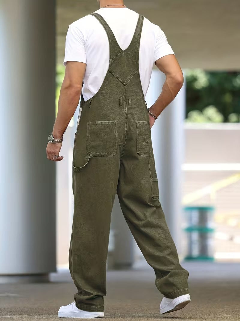 Men's Full-Length Wide-Leg Overalls