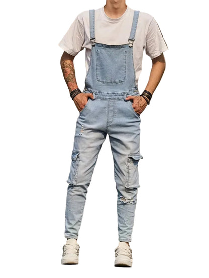 Men's Overalls with Multiple Pockets