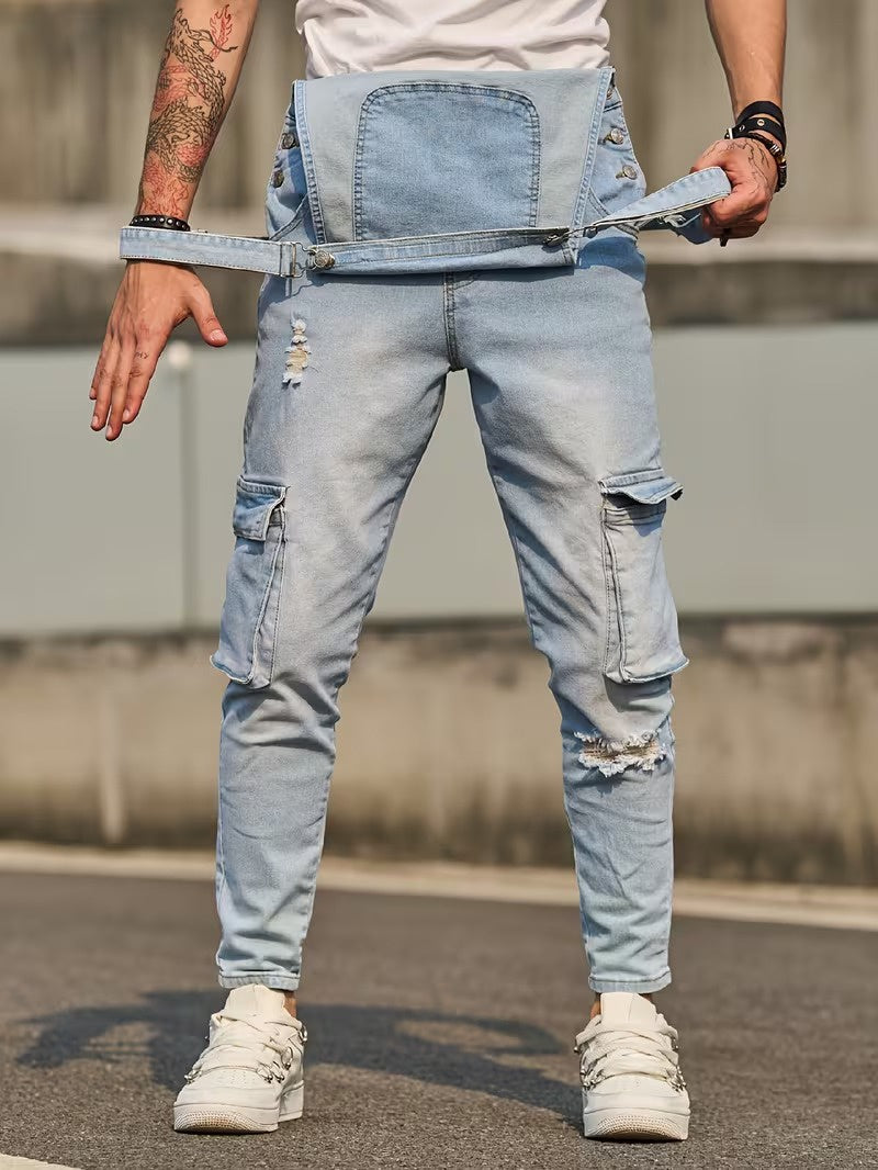 Men's Overalls with Multiple Pockets