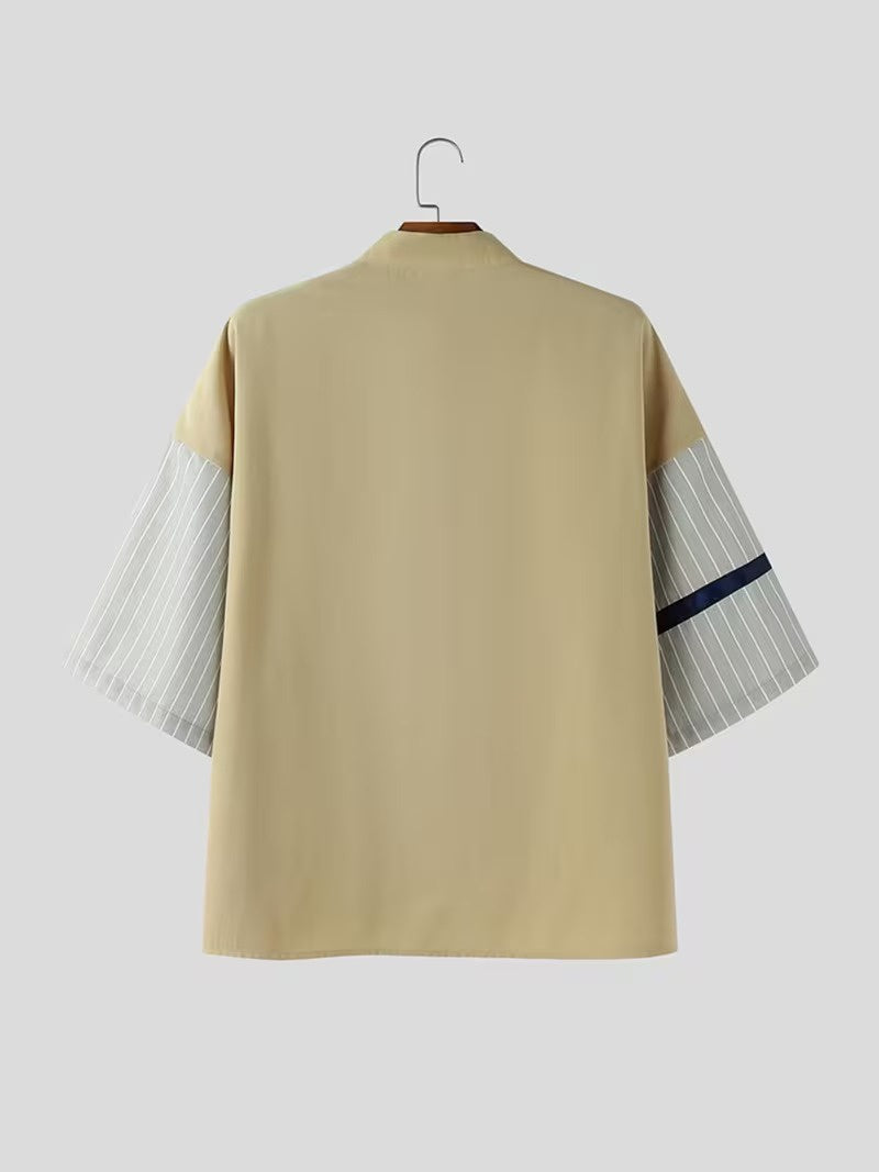 Men's Short-Sleeved Shirt with Stripes