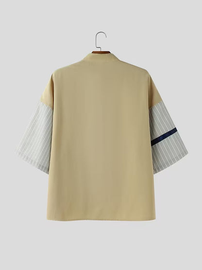 Men's Short-Sleeved Shirt with Stripes