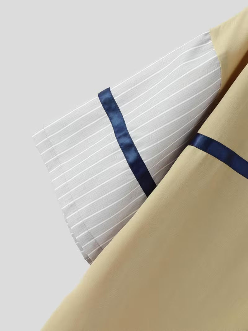 Men's Short-Sleeved Shirt with Stripes