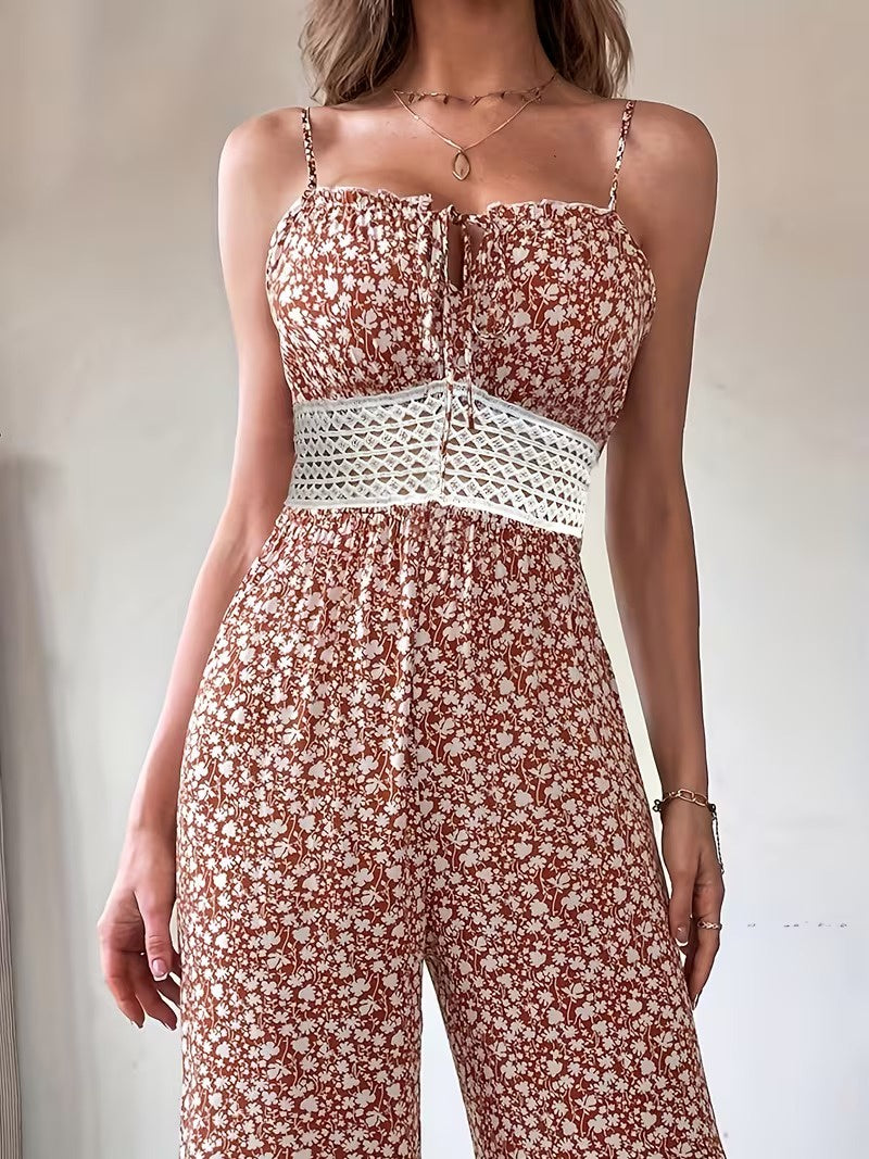 Women's Floral Sleeveless Jumpsuit