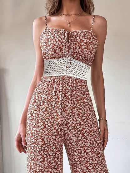 Women's Floral Sleeveless Jumpsuit