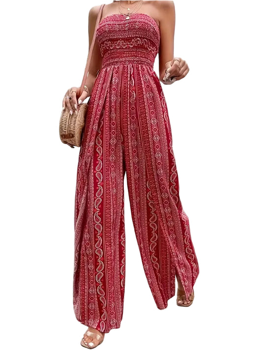 Women's Strapless Wide-Leg Jumpsuit