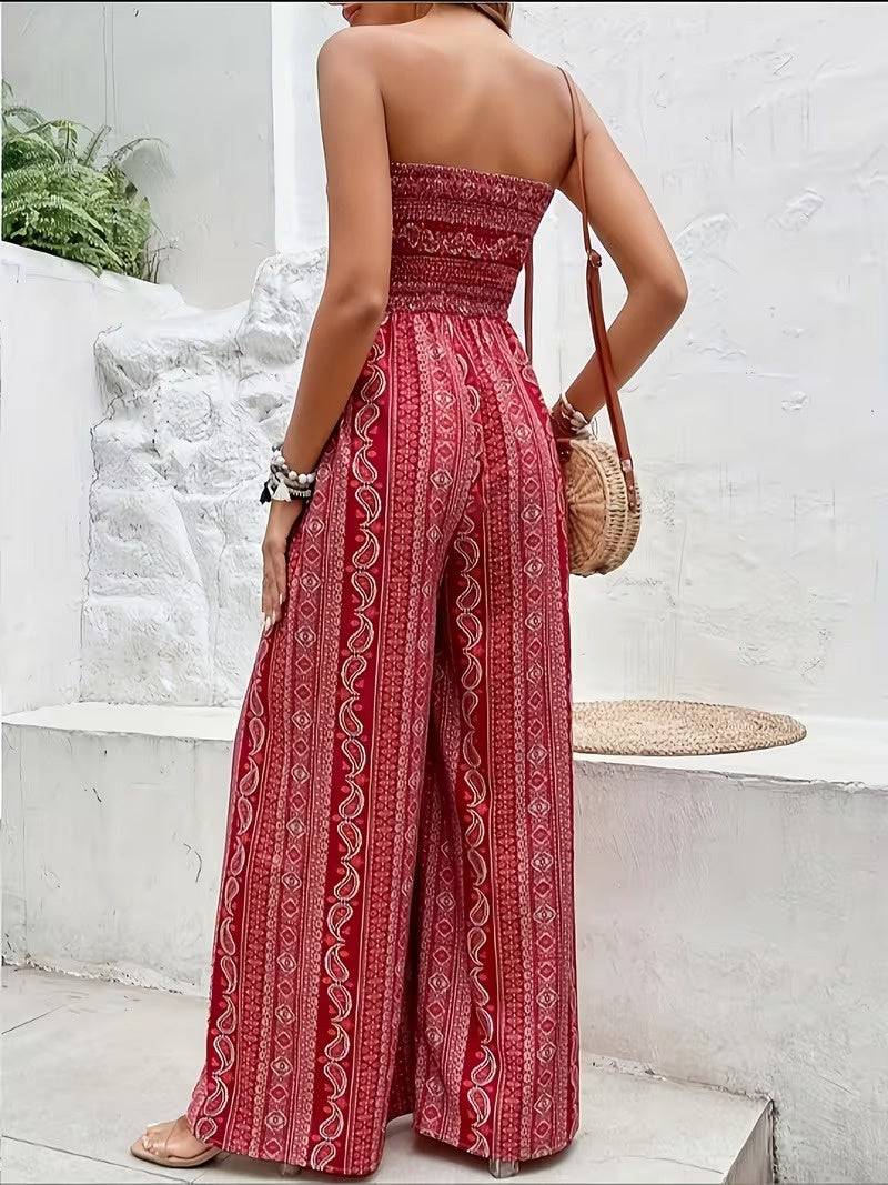 Women's Strapless Wide-Leg Jumpsuit