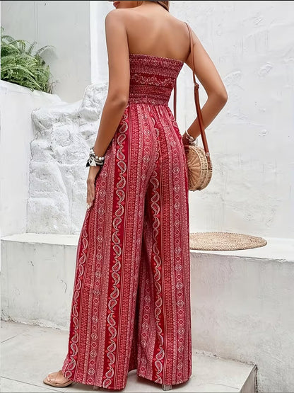 Women's Strapless Wide-Leg Jumpsuit