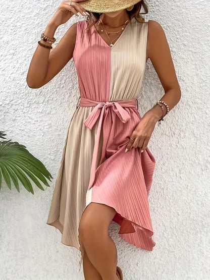 Women's Two-Tone Sleeveless Dress